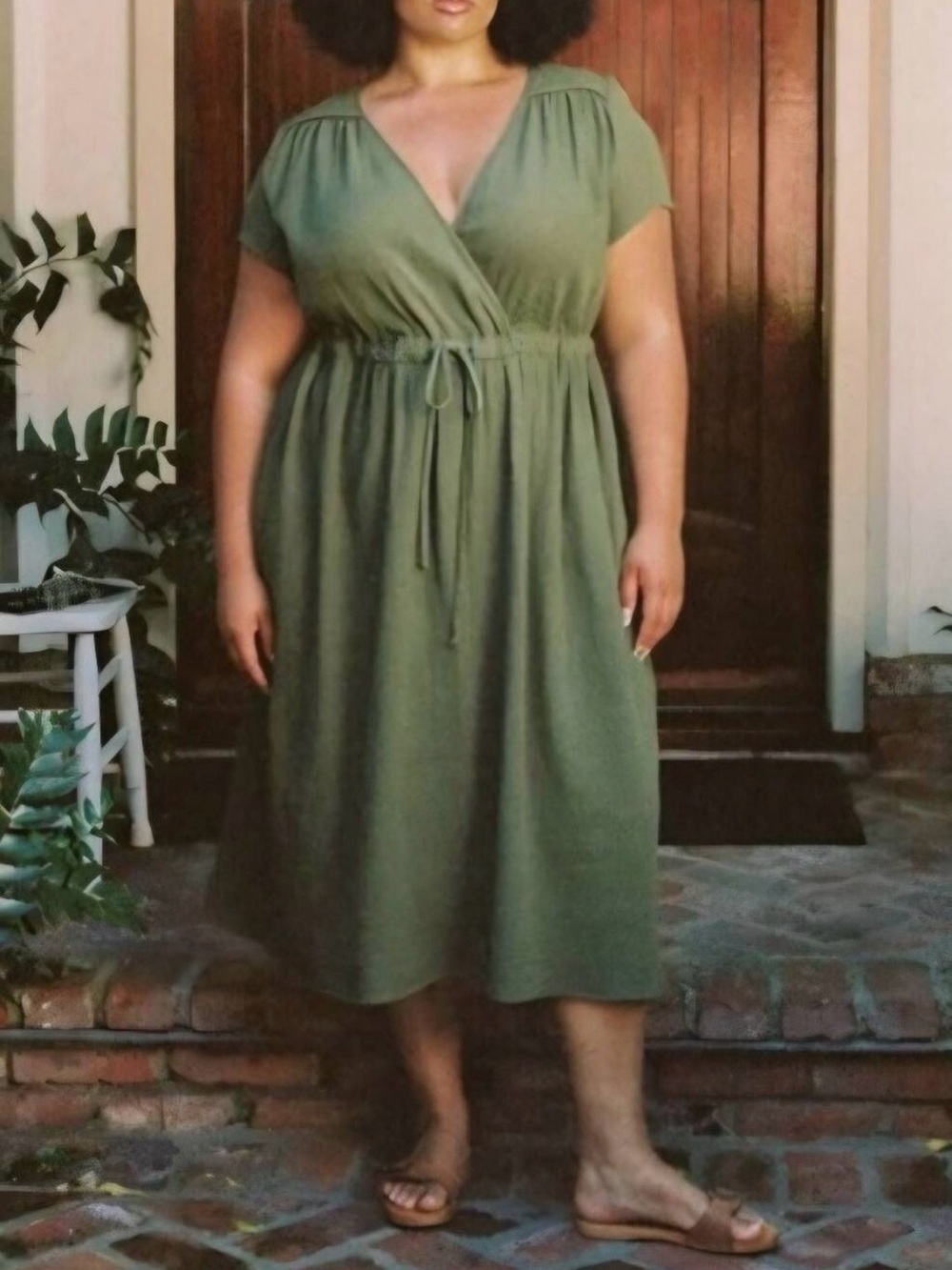Christy Dawn Olive Green Gauze Dawn Dress